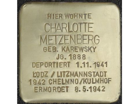 Stolperstein Charlotte Metzenberg (Bild: Stolpersteine-Initiative CW, Hupka)