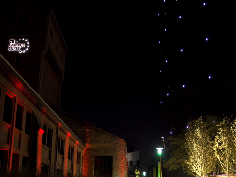 Zu sehen sind Lichter auf dem Euref-Campus