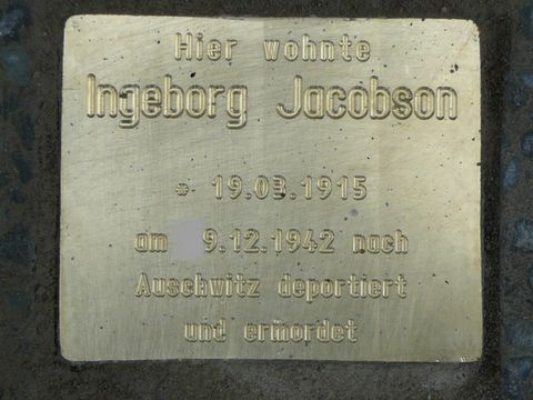 Denkstein für Ingeborg Jacobson