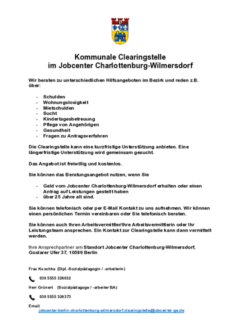 Flyer zur Clearingstelle