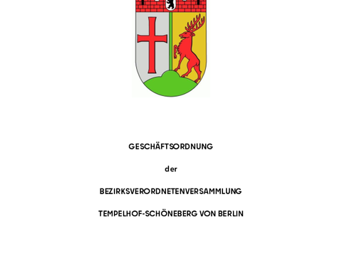 Geschäftsordnung der Bezirksverordnetenversammlung Tempelhof-Schöneberg, aus der XXI. Wahlperiode vom 04.11.2021, zuletzt geändert am 17.09.2025.
