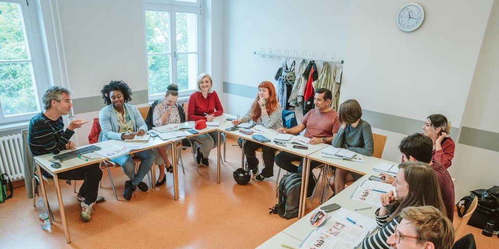 Deutschkurs mit Dr Georg Jansen - Ein Blick von oben in den Unterrichtsraum