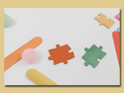 Selbstgebastelte Puzzlesteine