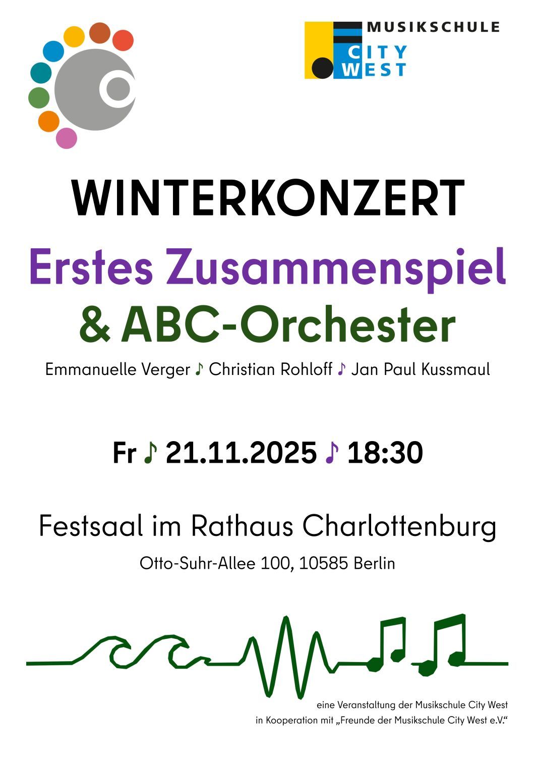 Winterkonzert Orchesterschule ABC Erstes Zusammenspiel