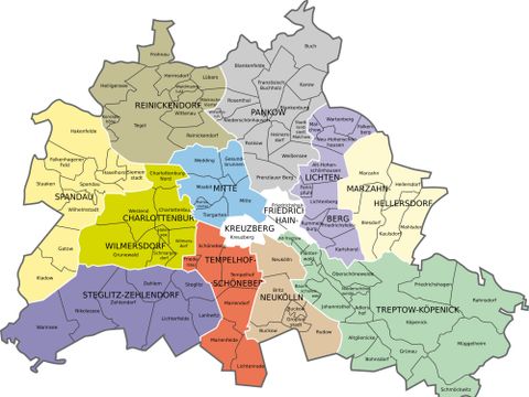Karte Berlin mit Bezirken