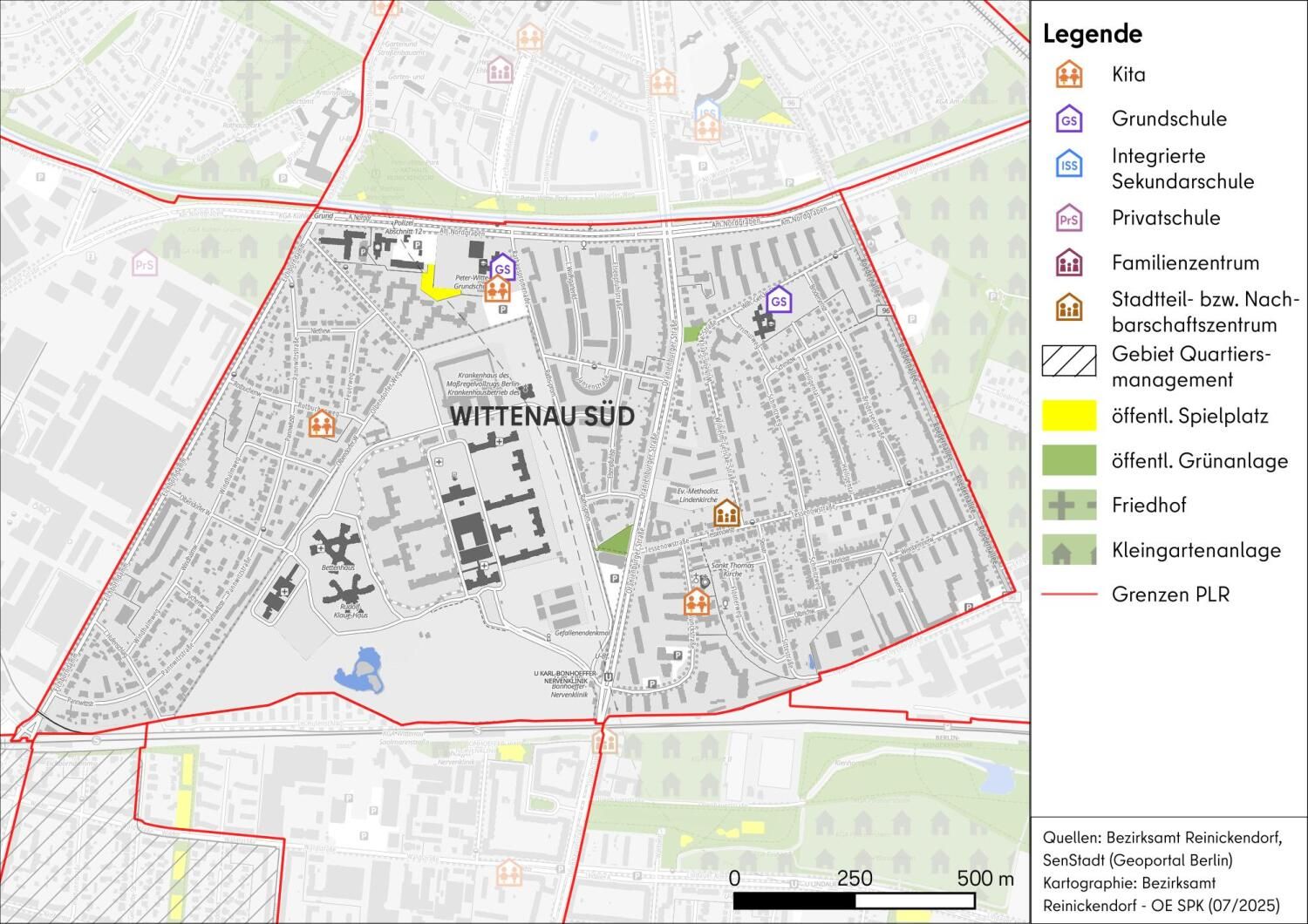 Karte PLR Wittenau Süd