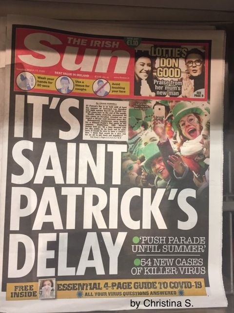 Titelseite der Irish SUN