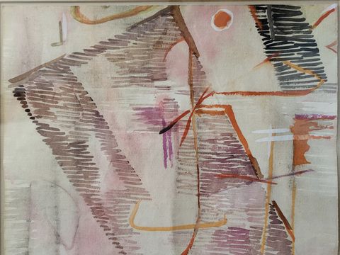 Hannah Höch, Maske, 1951, Gouache, 23 x 26,5 cm, Leihgabe Sammlung Ingrid Linz (Bild: VG Bild-Kunst, Bonn 2025)