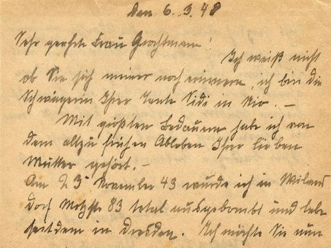 Brief von Dora Lapis vom 6.3.1948, Quelle: Familienarchiv