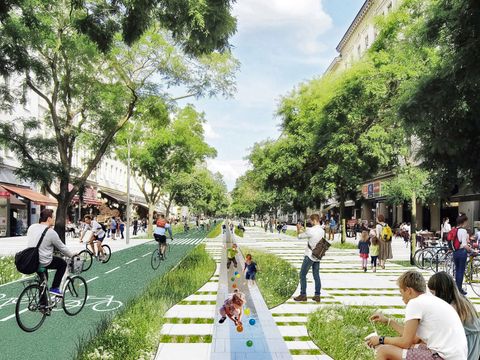 Mögliche Umgestaltung Bergmannstraße (Visualisierung)