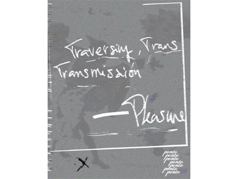 auf einem grauen Hintergrund steht Traversing, Trans, Transmission – Pleasure