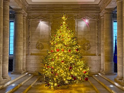 Weihnachtsbaum im Vestibül vom Alten Stadthaus (Bild: Landesdenkmalamt Berlin, Foto: Nicole Hildebrandt)