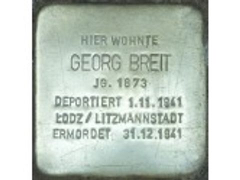 Stolperstein Georg Breit (Bild: Stolpersteine-Initiative, H.-J. Hupka)