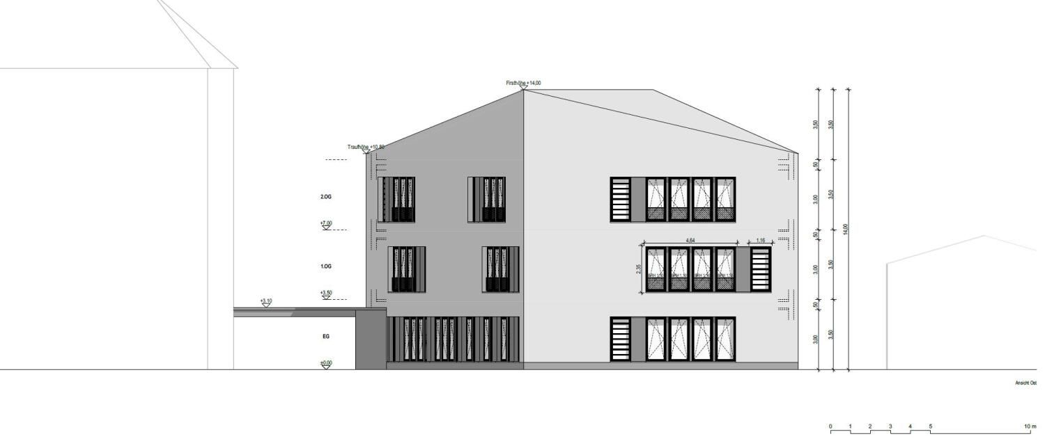 Wilhelm Bölsche Schule Schnitte, Bezugshöhen und Abstandsflächen