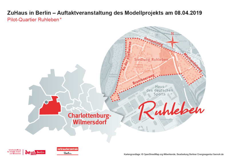 Pilot-Quartier Ruhleben, bestehend aus beiden Teilen der Siedlung Ruhleben