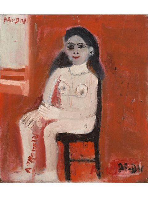 Albino Menozzi: Francesca · ohne Jahr · Öl auf Hartfaser · 40 x 35 cm (Bild: Museum Haus Cajeth/Stiftung Sammlung Hassbecker / Werkaufnahme: Jessen Oestergaard)