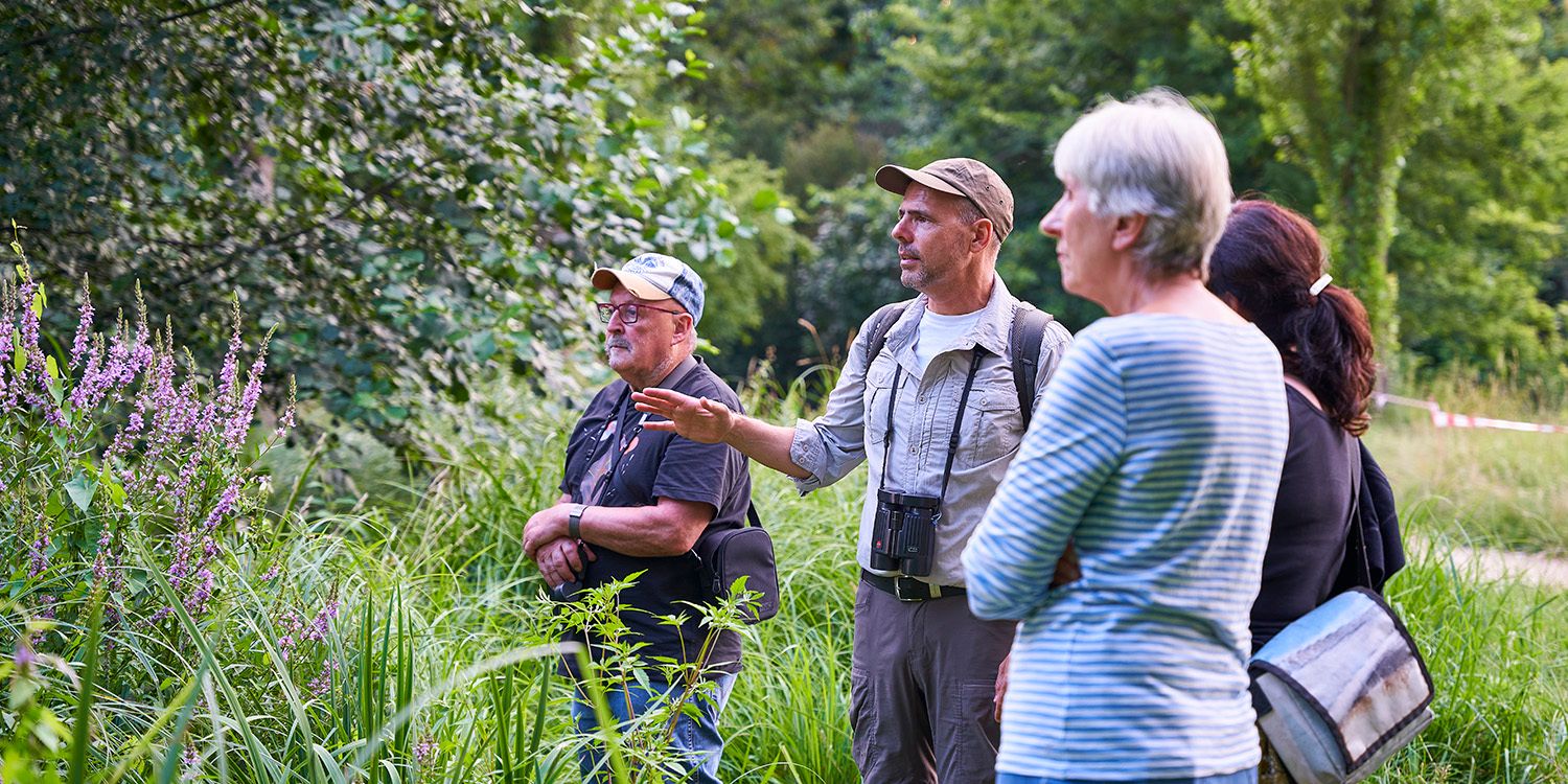 Kursgruppe bei Naturbetrachtung
