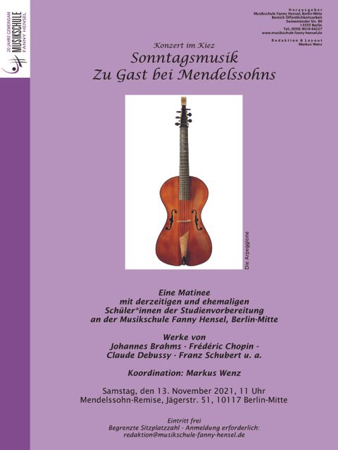 Plakat Sonntagsmusik 2021