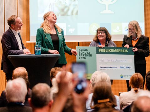 Klimaschutzpartner 2026: Übergabe des Publikumspreises an den Treptower Ressourcenladen RESI
