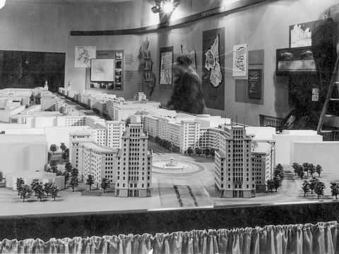 Urban development model of Stalinallee in German Sports Centre