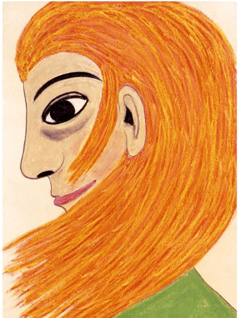 Margarete Held: Hilaria, Göttin des Windes, 1950, Pastell/Papier, 42 x 27,5 cm