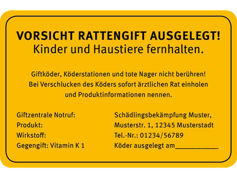 Muster eines Warnhinweises