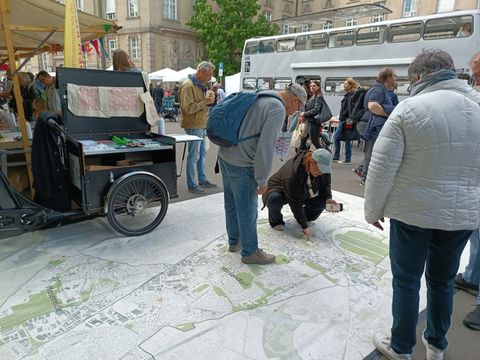 Der Raum für Beteiligung mit dem Lastenrad auf dem Nachbarschaftsfest Schöneberg