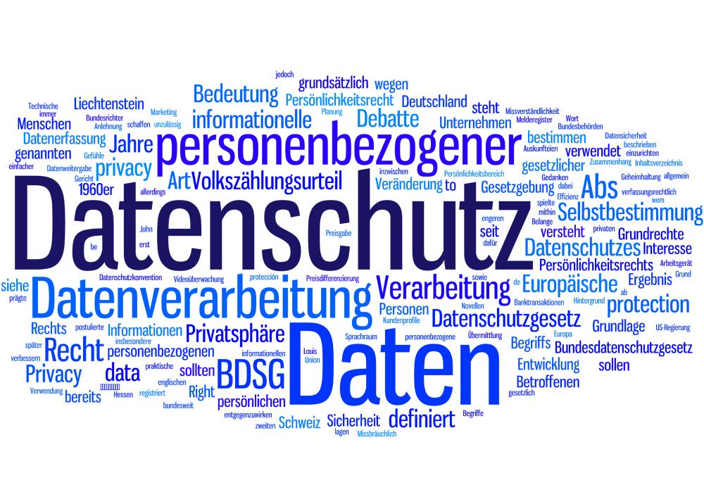 Datenschutzwolke mit Datenschutzbegriffen