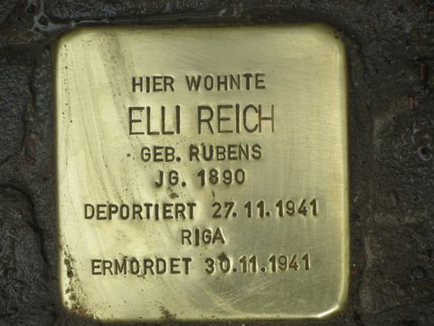 Stolperstein Elli Reich, Foto: F. Siebold, April 2013