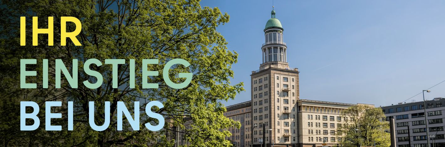 Headerbild des Bezirksamt Friedrichshain Kreuzberg mit Work as you are Kampagne Einstieg