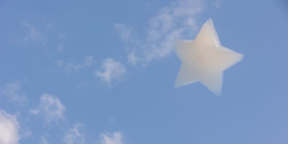 Seifenstern am blauen Himmel