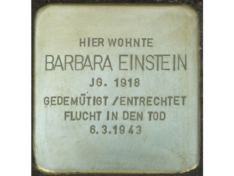 Stolperstein Barbara Einstein (Bild: Stolpersteine-Initiative CW, Hupka)