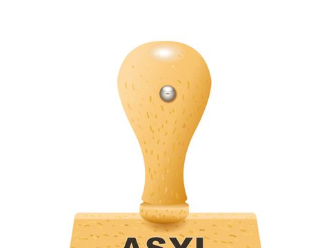 Stempel mit Aufschrift Asyl