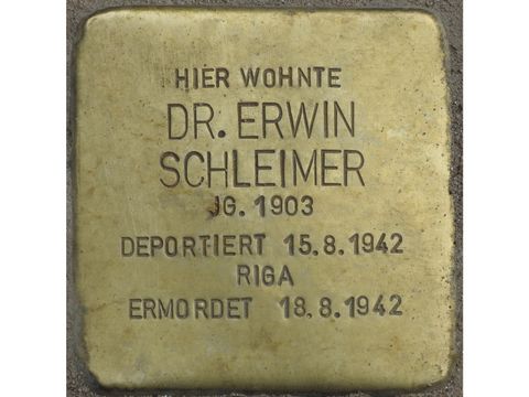 Stolperstein für Dr. Erwin Schleimer