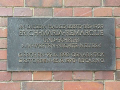Gedenktafel für Erich Maria Remarque, 4.2.2010, Foto: KHMM