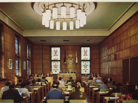 Alter BVV-Saal im Rathaus Zehlendorf 1970