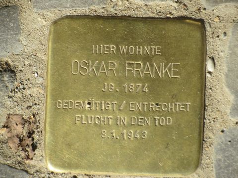 Stolperstein Oskar Franke (Bild: Stolpersteine-Initiative CW)