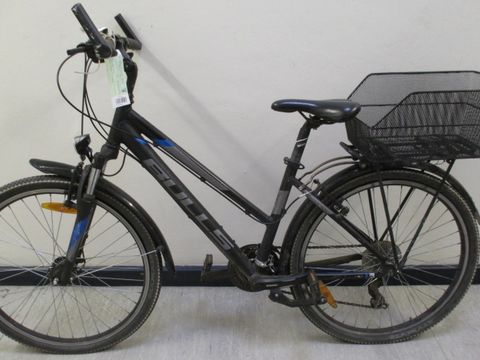 Schwarz-blaues Kinderfahrrad