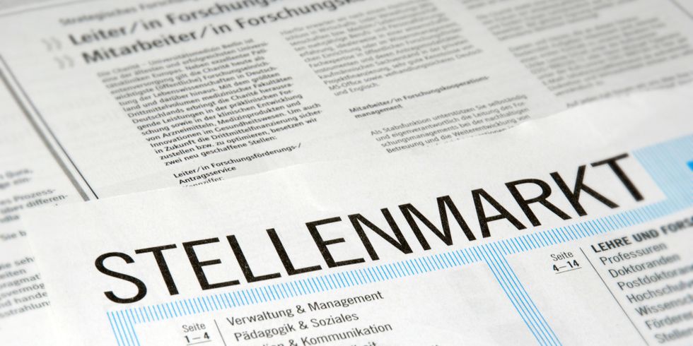Stellenmarkt-Teil einer Tageszeitung