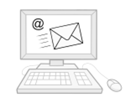 Frafik eines PC mit Tastatur und Computer-Maus