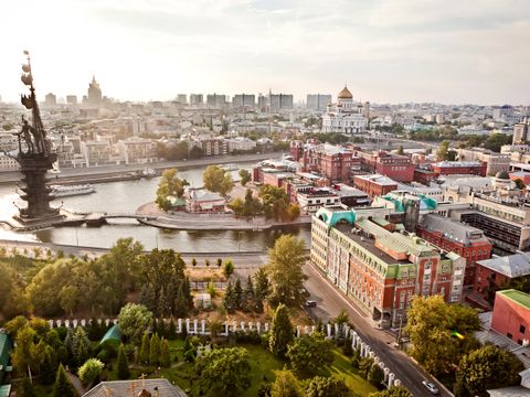 Moskau: Luftaufnahme der Innenstadt