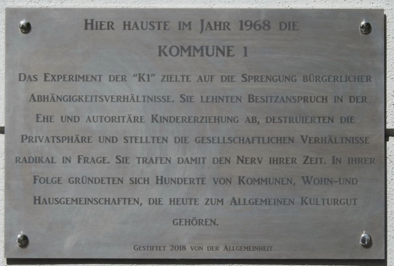 Gedenktafel Kommune 1