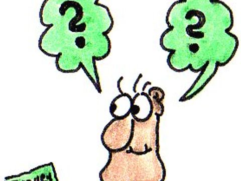 Cartoonzeichnung Fragen - von Eckehard Plum
