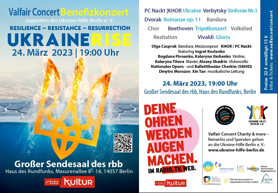 Benefizkonzert am 24. März 2023 im Großen Sendesaal des RBB
