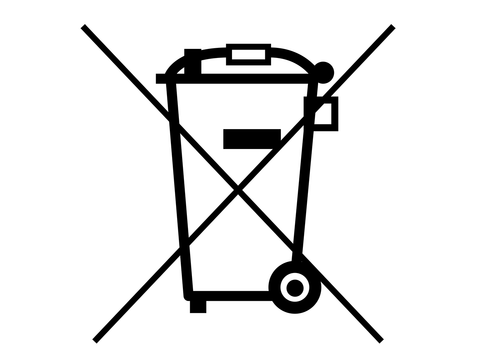 Symbol einer durchgestrichenen Tonne