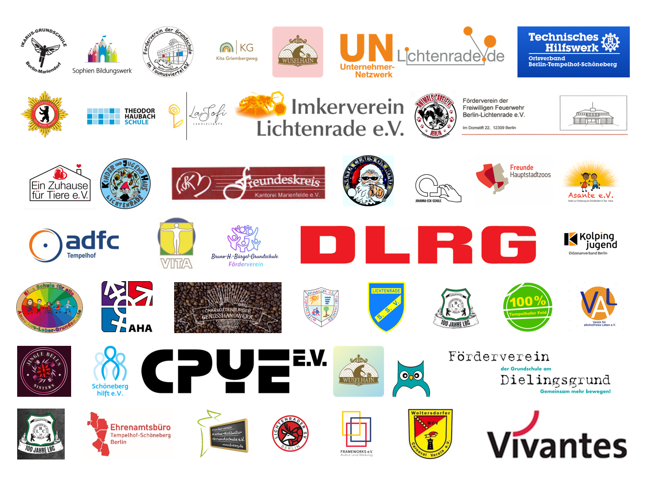 viele Logos auf weißem Grund