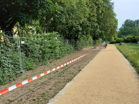Entsiegelte Fläche am Gehweg Baerwaldpromenade
