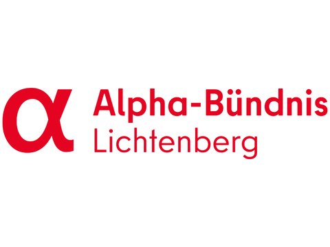Logo Alphabündnis Berlin Lichtenberg. Schriftzug.