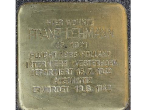 Stolperstein Franz Lehmann (Bild: Stolpersteine-Initiative CW, Hupka)