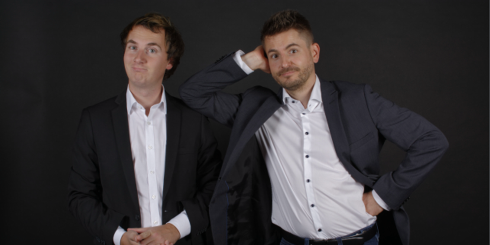 Die Humorprofis Henning Ruwe und Martin Valenske.